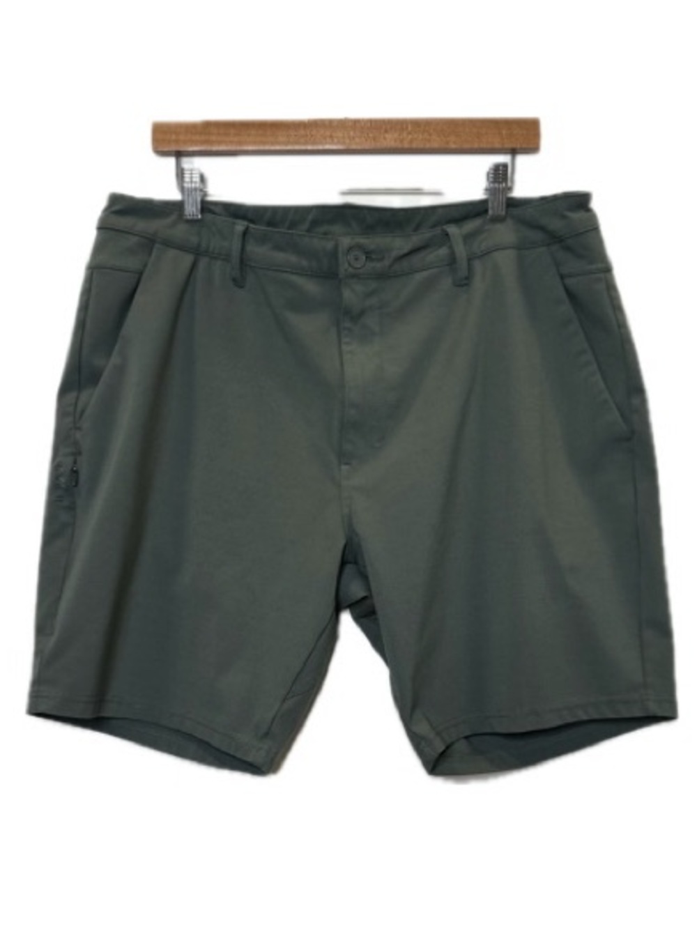 BYLT Premium Basics Everyday 8" Short Mens Size 40 Dark Grey Flat Front Stretch